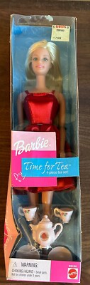 Barbie Time for Tea Includes Tea Set Doll New 4 Piece Tea Set 2000