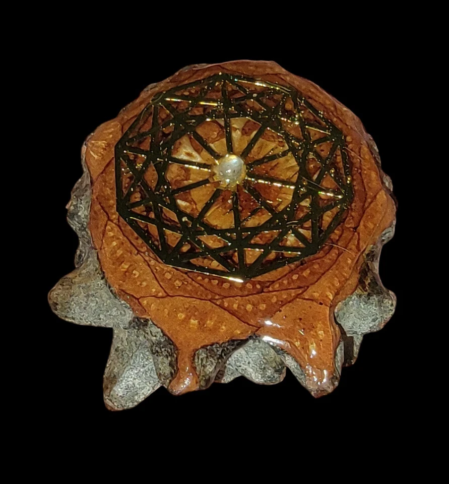  Perilla con calcomanía dorada y colgante de cámara espectrolite de 3 mm Foto 4 de 4