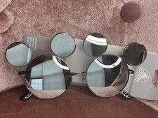 2025 Disney Parks Mickey Mouse Ear Shaped Sunglasses Black/Chrome Lenses New