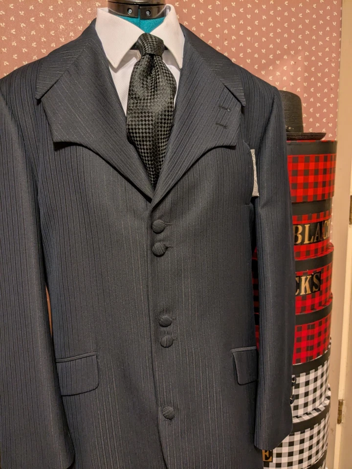 Traje de hombre Testardi lana/seda hecho a mano diseño italiano 2 piezas 40L 34L único en su clase Foto 3 de 4