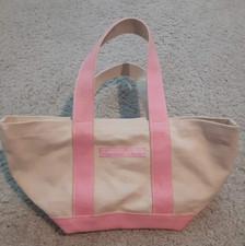 Crabtree and Evelyn Small Canvas Bag  with handle Pink and Cream Small Tote Bag