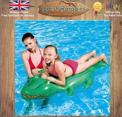 Bestway 41010 aufblasbarer Poolschwimmer, Krokodilfahrt 1,67 m x 89 cm