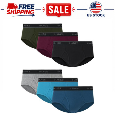 Mens Mid Rise Brief Underwear 6 Pack Comfort Flex Everyday Fit, Sizes S-3XL