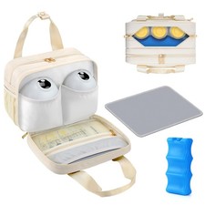 Breastmilk Cooler Travel Bag with Ice Pack, Compatible with Wearable Breast P...