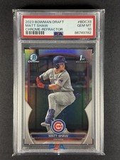 2023 Bowman Chrome Draft Matt Shaw Refractor #BDC-33 PSA 10 Cubs RC First 🔥