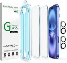 iPhone 16 Plus Screen Protector 6 7 Inch Tempered Glass 9H 2 Pack with Kit