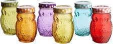 6 Piece Glass Jar Set Glass Canister W/ Airtight Metal Lids