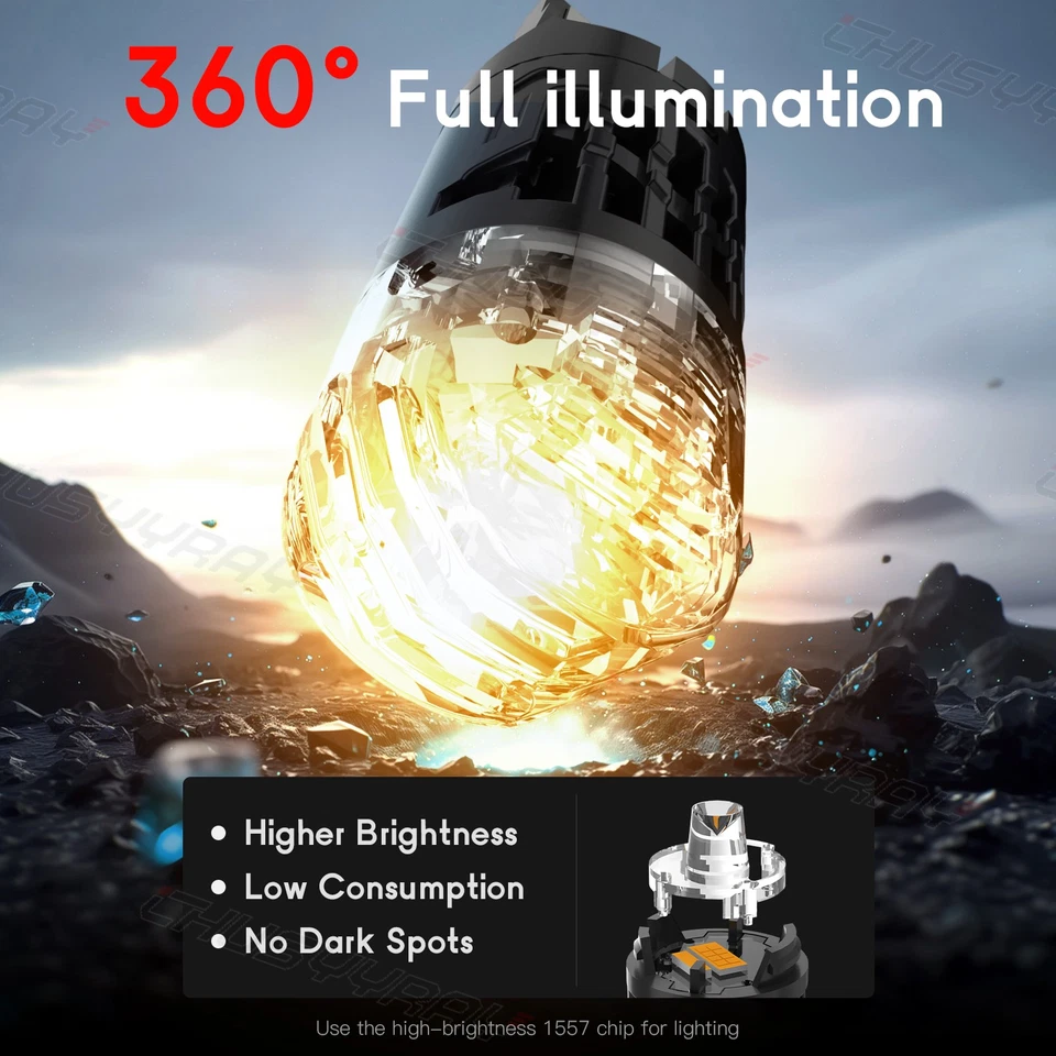 Lâmpadas LED âmbar dianteiras de seta para Honda CR-V 2002-2003-2004 7440 7443 - Imagem 2 de 4