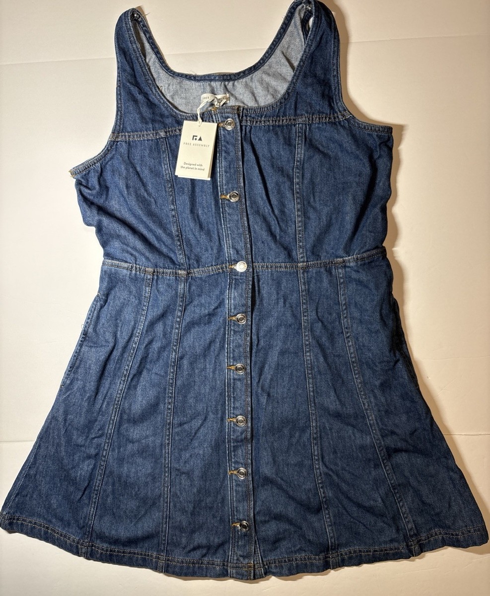 free assembly denim dress Free Assembly Denim Tiered Midi Dress - Sleeves