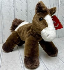 Aurora Mini Flopsie Horse Plush Toy Brown And White 2022