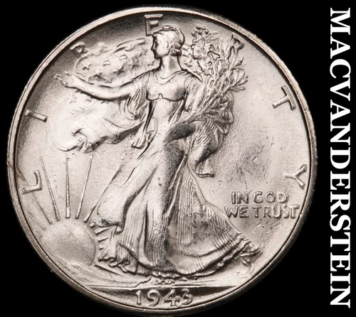 1943 Silver Walking Liberty Half Dollar-Choice Gem BU +++ No Reserve #i5842