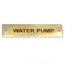 AG SP Brass Screen Printed Water Pump Label 75 x 19mm