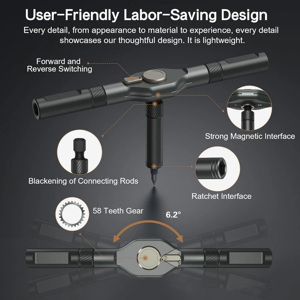 42 in 1 Magnetic Screwdriver Set, Multi Bit Free Combination Ratchet Repair Tool - Image 3 of 4