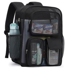 Mesh Backpack for School - 17 Inch 01 Black 17" Pro Series 3 Front Pockets