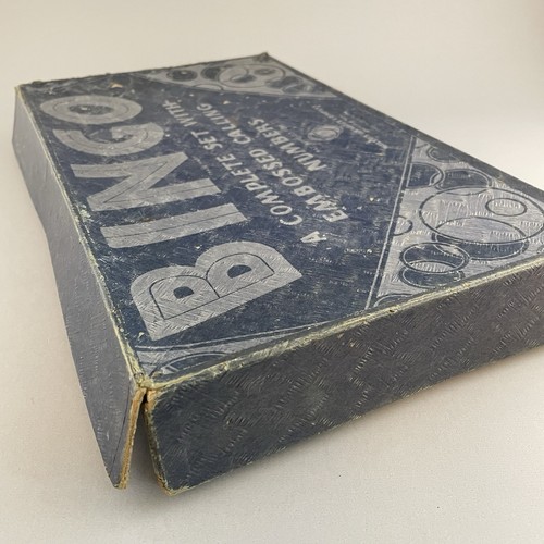 Vintage Milton Bradley Bingo Game 4148-N Cards Wooden Embossed Numbers Markers - 第 23/24 張圖片
