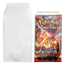 50PC Protective Sleeves Self Sealing Clear View Bags for Pokemon Booster Packs