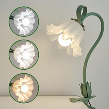 Flower Lamp Clip on Light, 3 Color Modes Eye-Caring Desk Lamp with Clamp, Dor...