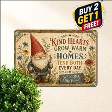 Gnome Lover Wisdom Quote Metal Sign Housewarming Gift Room Decor Plaque