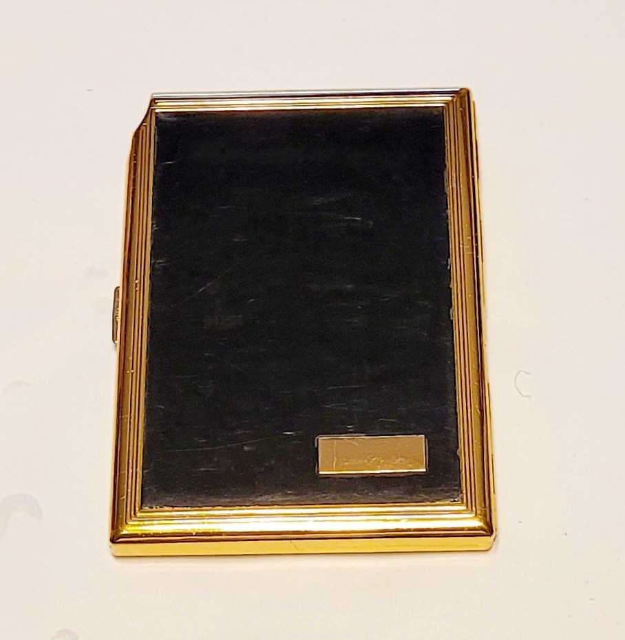 colibri cigarette case Vintage Colibri Black Lacquer Gold-tone Cigarette Case
