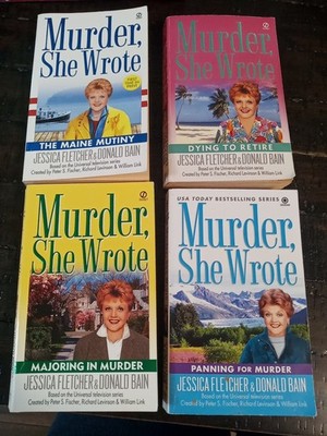 MURDER SHE WROTE Series lot of 4 paperback books Jessica Fletcher & Donald Bain