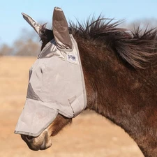 Cashel Crusader Mule Fly Mask with Long Nose and Ears, Grey, Warmblood
