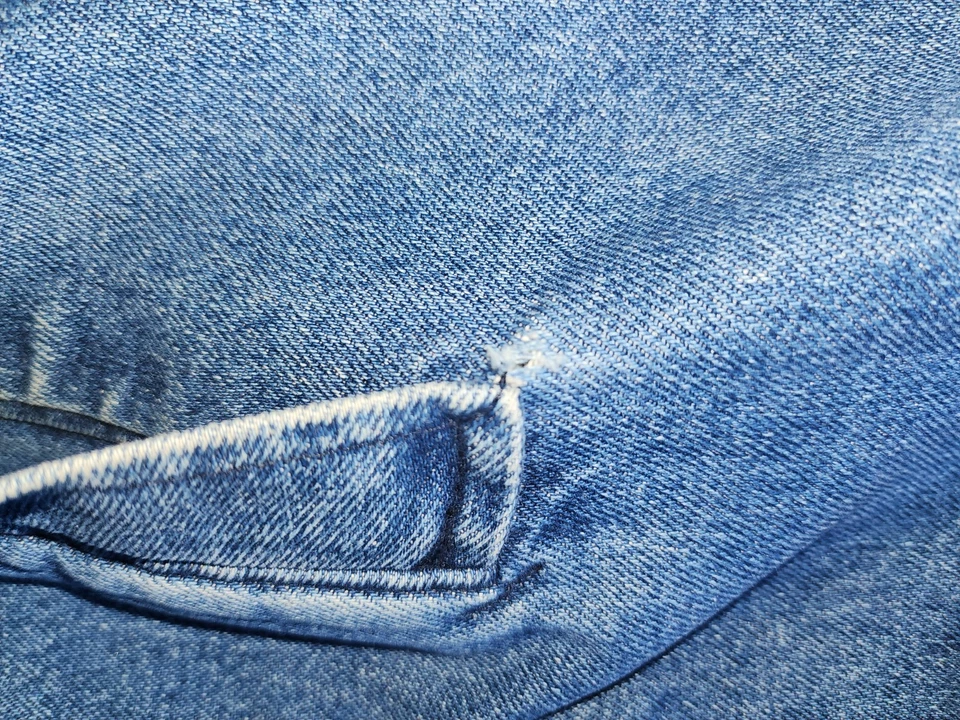 DE COLECCIÓN PIONEER WEAR VAQUERO OCCIDENTAL PLUMERO AZTECA LARGO DENIM AZUL TALLA MEDIANA SE USA Foto 4 de 4