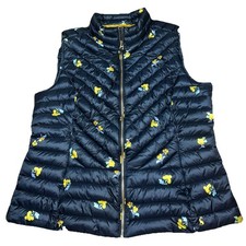 Joules Womens Size 14 Brindley Printed Slim Fit Warmer Gilet, Puffer Vest Floral