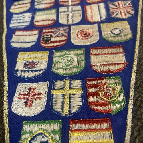 VTG 1950's Embroidered Crests Of International Flags Pennant - Picture 5 of 5