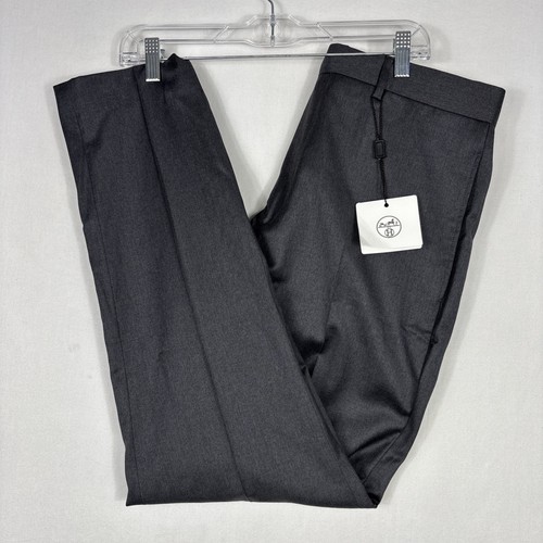 Hermès, Hermes Dress Pants Men's 44 EU 34x32 Gray Unhemmed Uniform Suit Trousers NEW