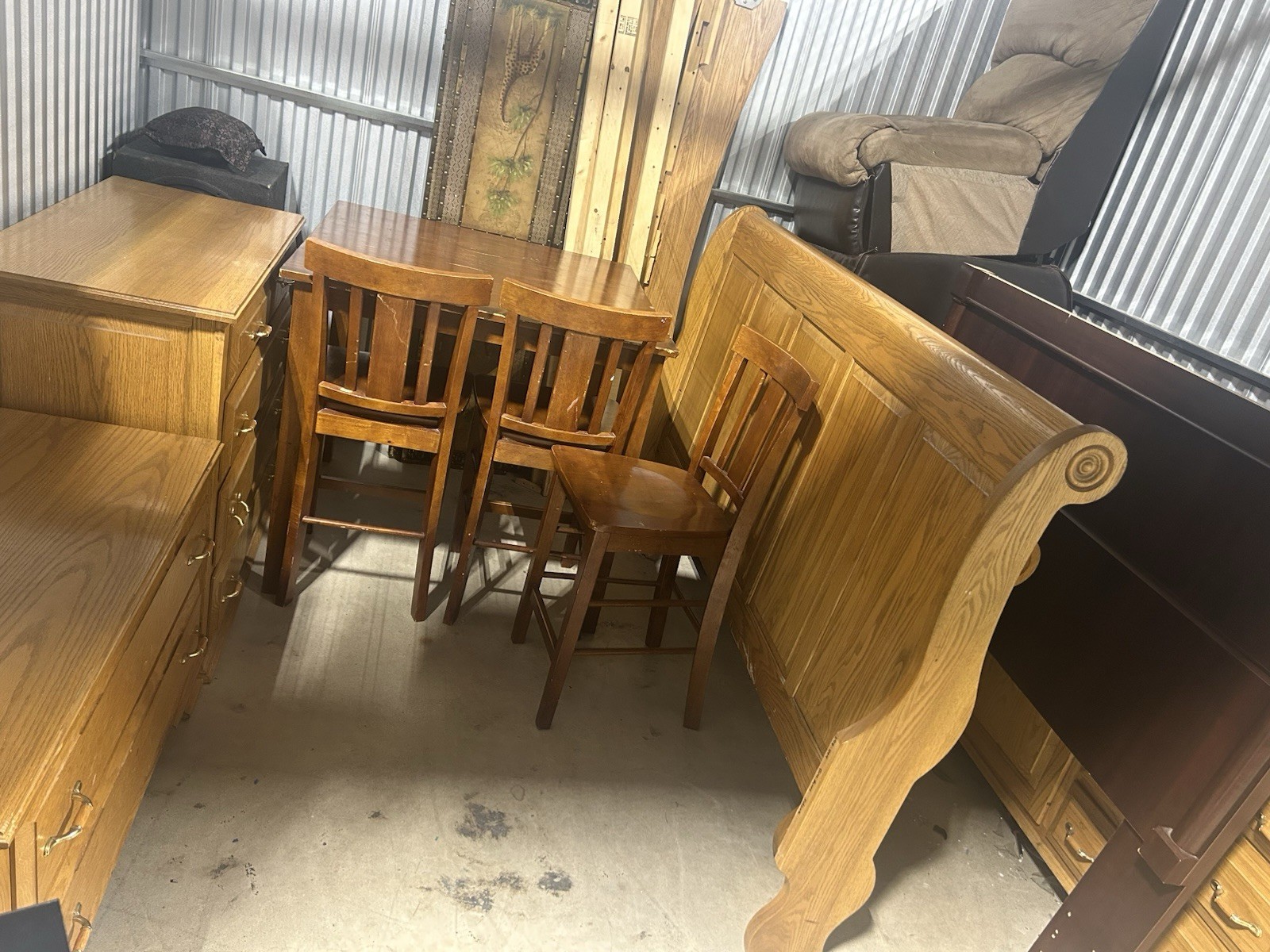 With Dressers And Kitchen Tables And Chairs.