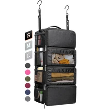 Suitcase Organizer, Travel Luggage Organizer Hanging Shelves Packing Cube Org...