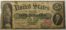 1863 $5 LEGAL TENDER ~ Fr63a ALEXANDER HAMILTON ~ FINE/VF! INV#738