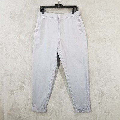 COS Pants Women's 30'' Waist Grey 100% Cotton Cuffed Tapered Ankle Pockets