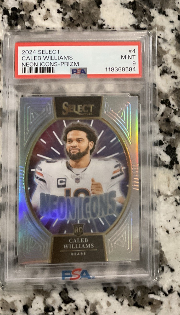 2024 Select Caleb Williams Neon Icons-Prizm PSA MINT 9 view 1