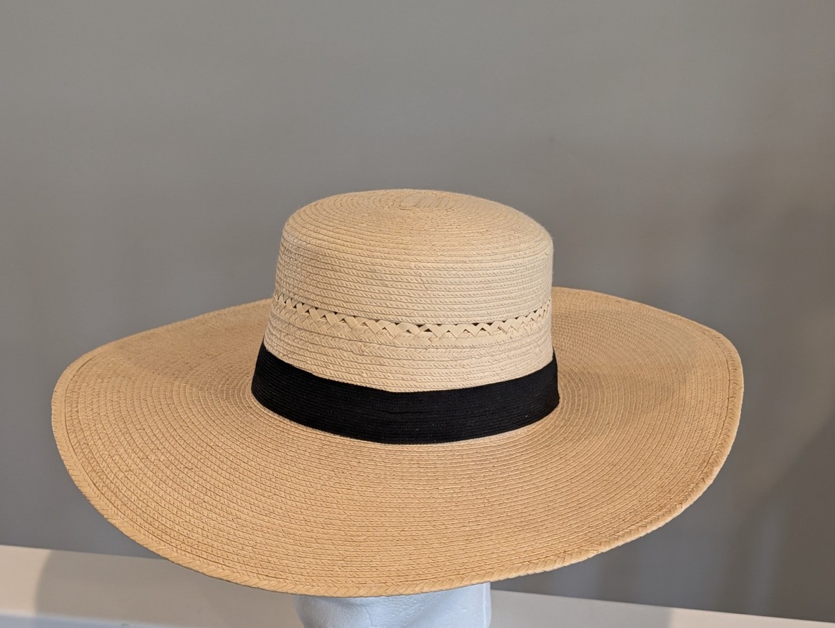 Beige Wide-Brimmed Hat Sun & Sanctuary | Ivory & Mads Split Tone Wide Brim Hat main image 2