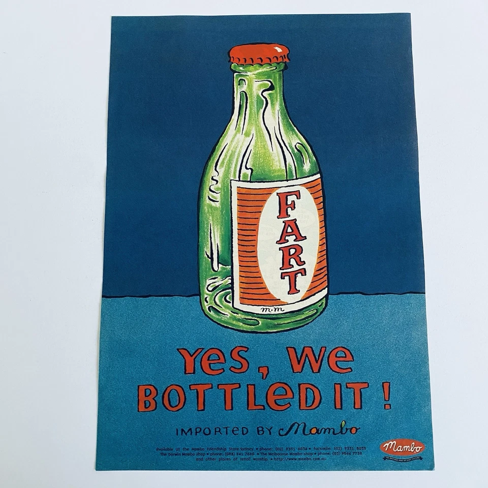 Vintage Mambo Poster Matthew Martin Rare Fart Design Original 1990s Print Ad - image 2 of 4