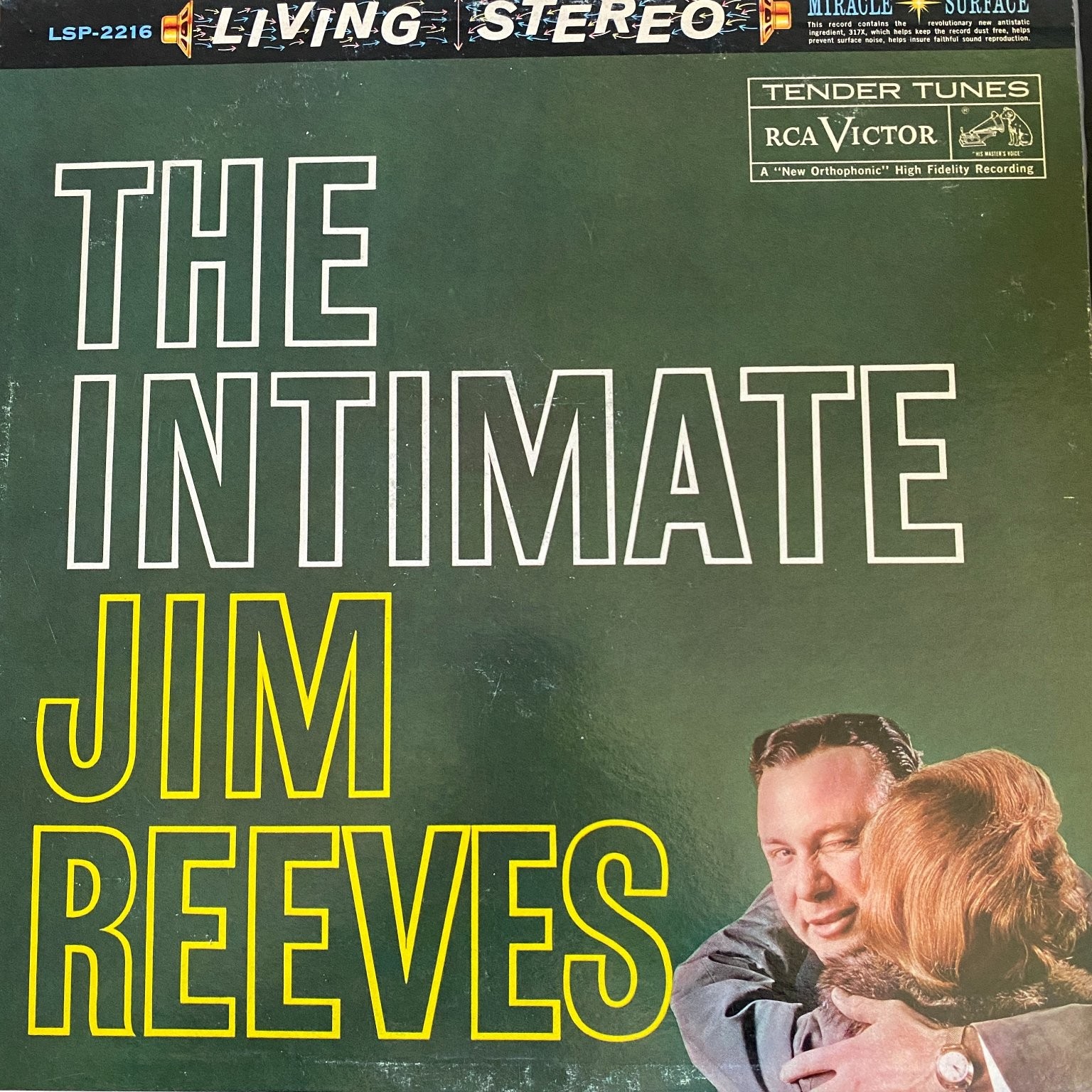 Jim Reeves – The Intimate LP Record 1960 RCA Victor Country Stereo 33 RPM