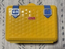 Vintage Fisher-Price Fun With Food Yellow Plastic Picnic Basket Toy