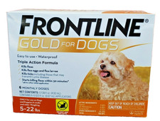 FRONTLINE Gold flea  tick treatment for Dogs 5 - 22 lbs. Epa approved -6 Doses
