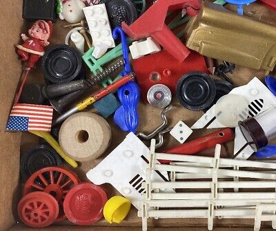 Lot of Vintage 1950's to 70's Kids Junk Drawer Game Pieces Lot of Vintage 1950's to 70's Kids Junk Drawer Game Pieces