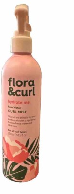 Flora & curl Hydrate Me Rose Water Curl Hair Mist Spray Refresh 8.5 Oz All Curls