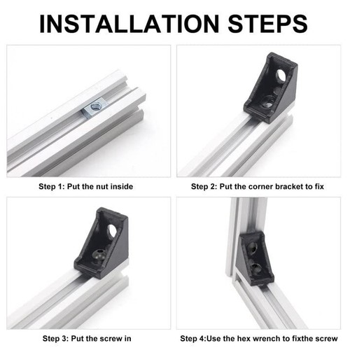 10pcs 2020 Aluminum Angle Bracket T Slot Connector Hardware for 2020 Series - Picture 5 of 7