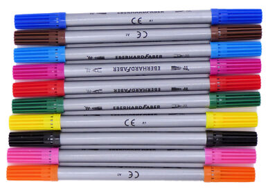 Eberhard Faber Filzstifte  Doppelfasermaler Zweispitzmaler Fasermaler 10 er Etui