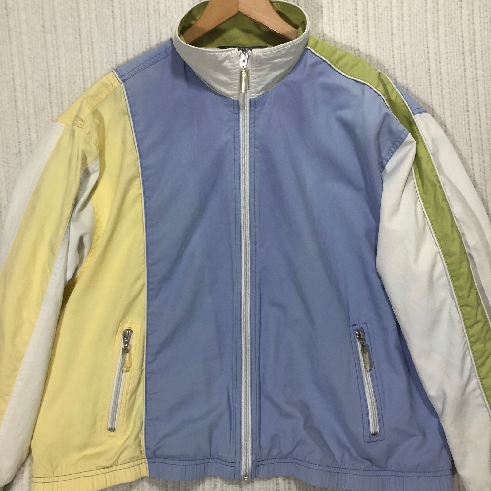 Koret Windbreaker Jacket Full Zip Pastel Colorblock Lightweight Women's Size L