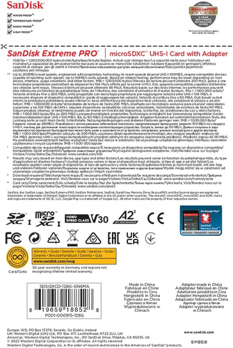 128GB Extreme PRO Scheda Microsdxc + Adattatore SD + Rescuepro Deluxe, Fino a 20 - Foto 6 di 18
