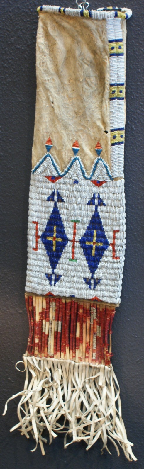 メンズプレーンズインディアン ラコタのビーズ パイプバッグバッグ