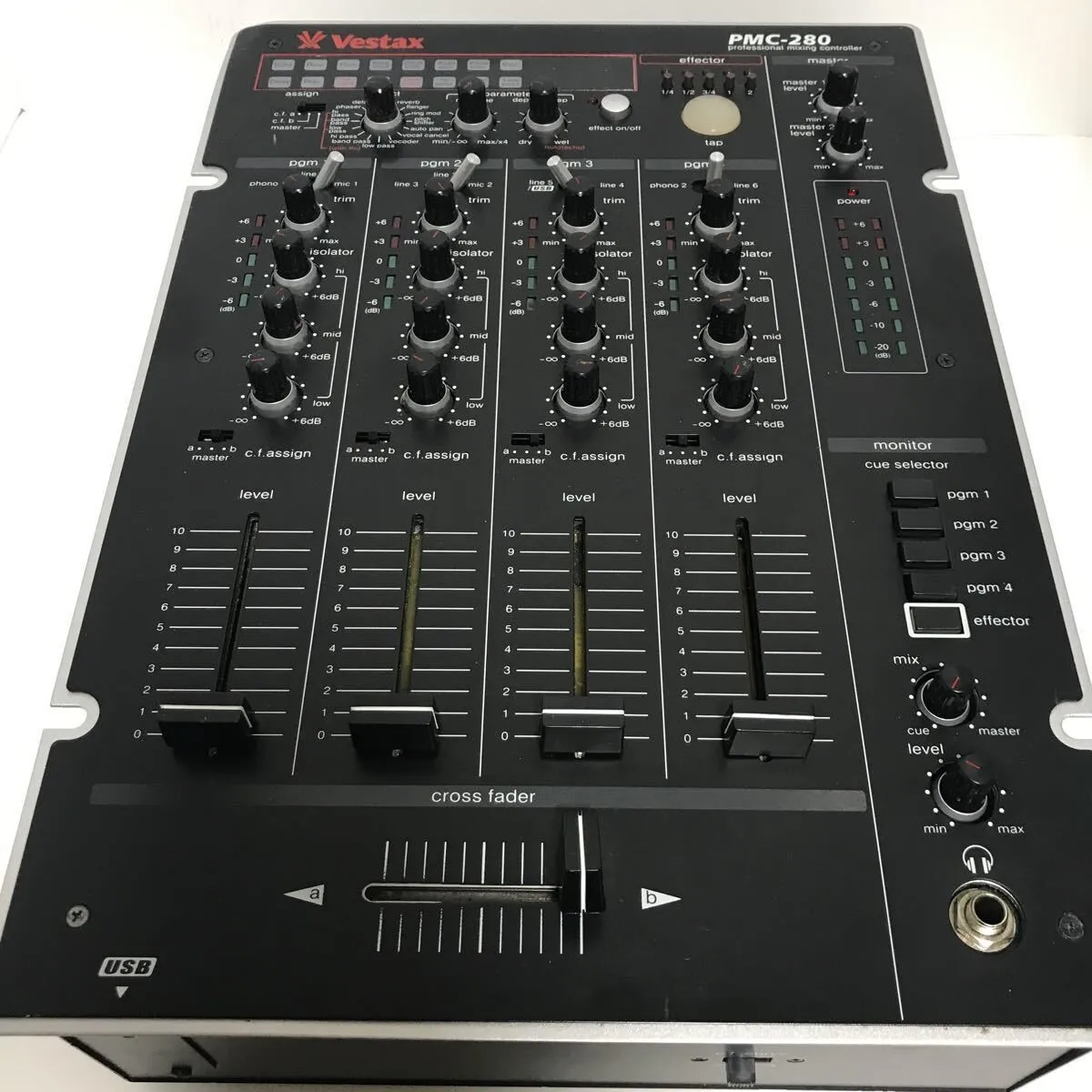 Vestax 4-Channel Audio DJ Mixer PMC-280 Sound output confirmed Used from  Japan