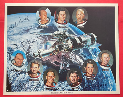 PROJECT SKYLAB PRIME MISSION CREWS  8 X 10 COLOR LITHO AUTOPEN VERSION