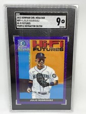 Julio Rodriguez 2022 Bowman Chrome Hi-Fi Futures Mojo Refractor Purple 250 SGC 9