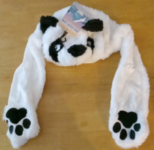  NWT High Desert Gear Kid's Unisex Winter Wear Panda Plush Hat w Paw Scarf OSFM